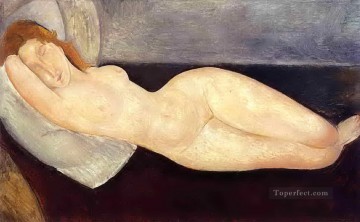 reclining nude with head resting on right arm 1919 Amedeo Modigliani Oil Paintings